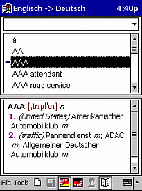 Travel Dictionary English- WindowsCE Screenshot